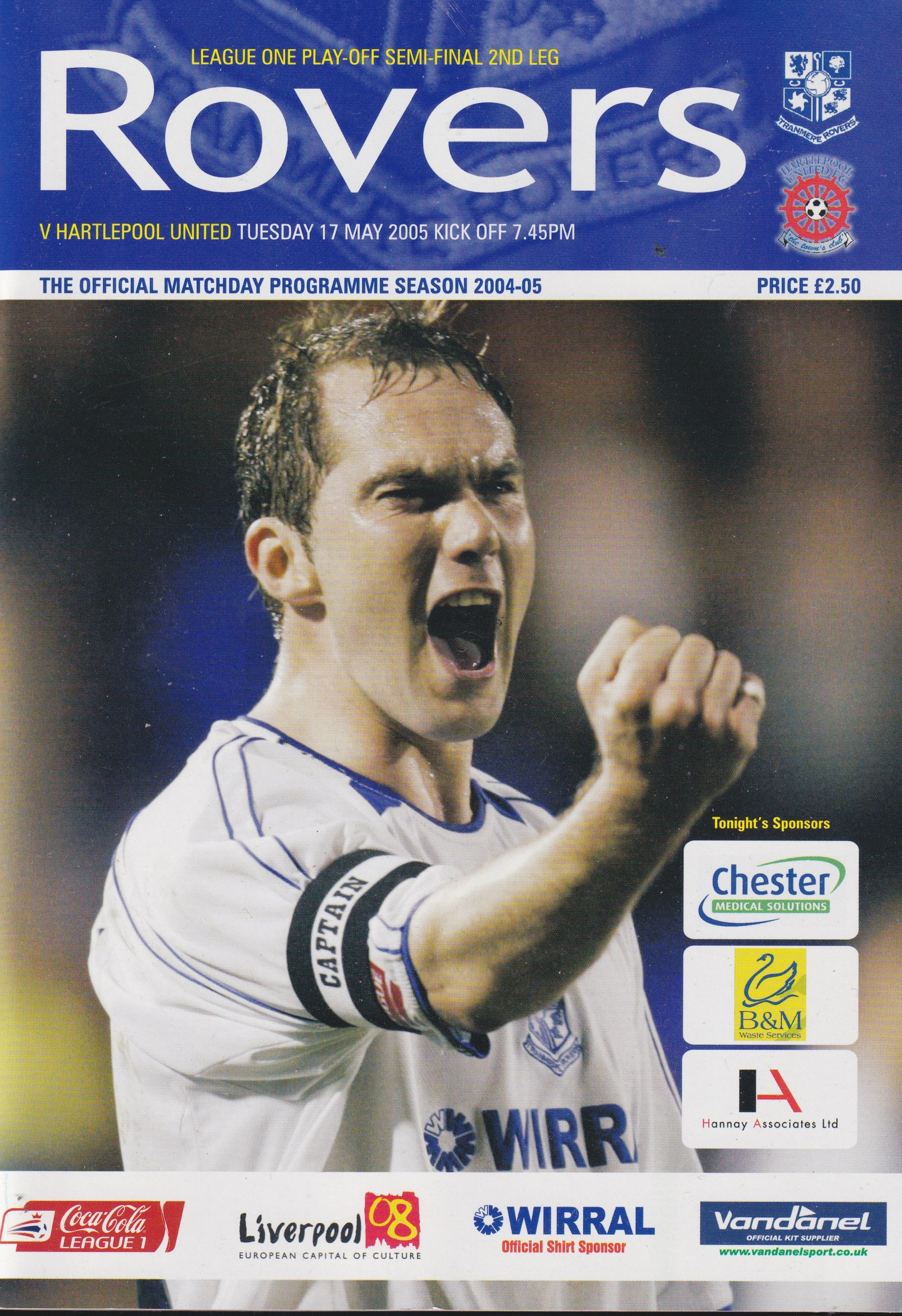 Tranmere Rovers v Hartlepool United match programme
